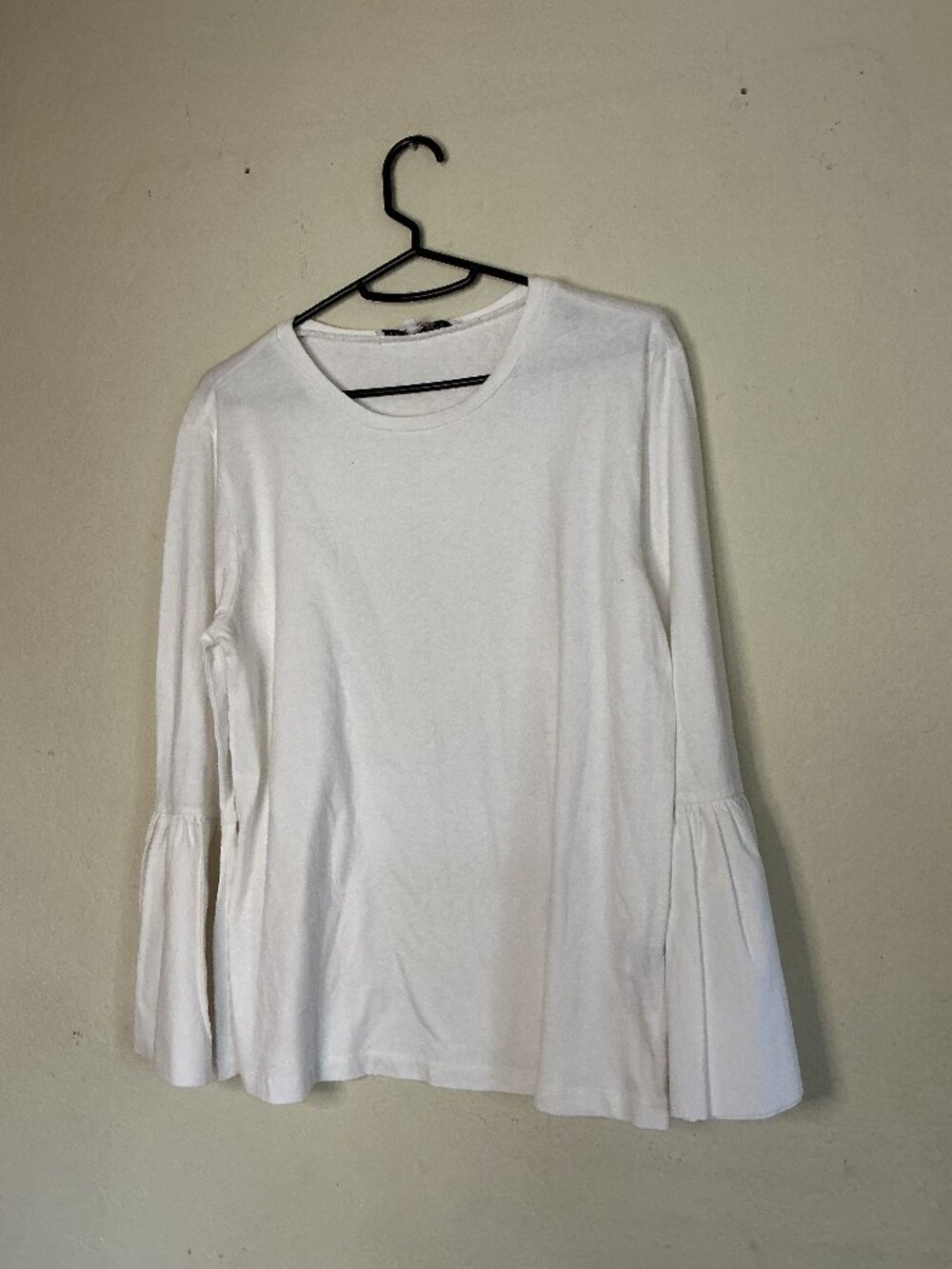 English Factory Bell Sleeve Cotton Top - Women's Medium White